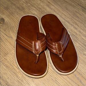 Little boys brown leather sandals